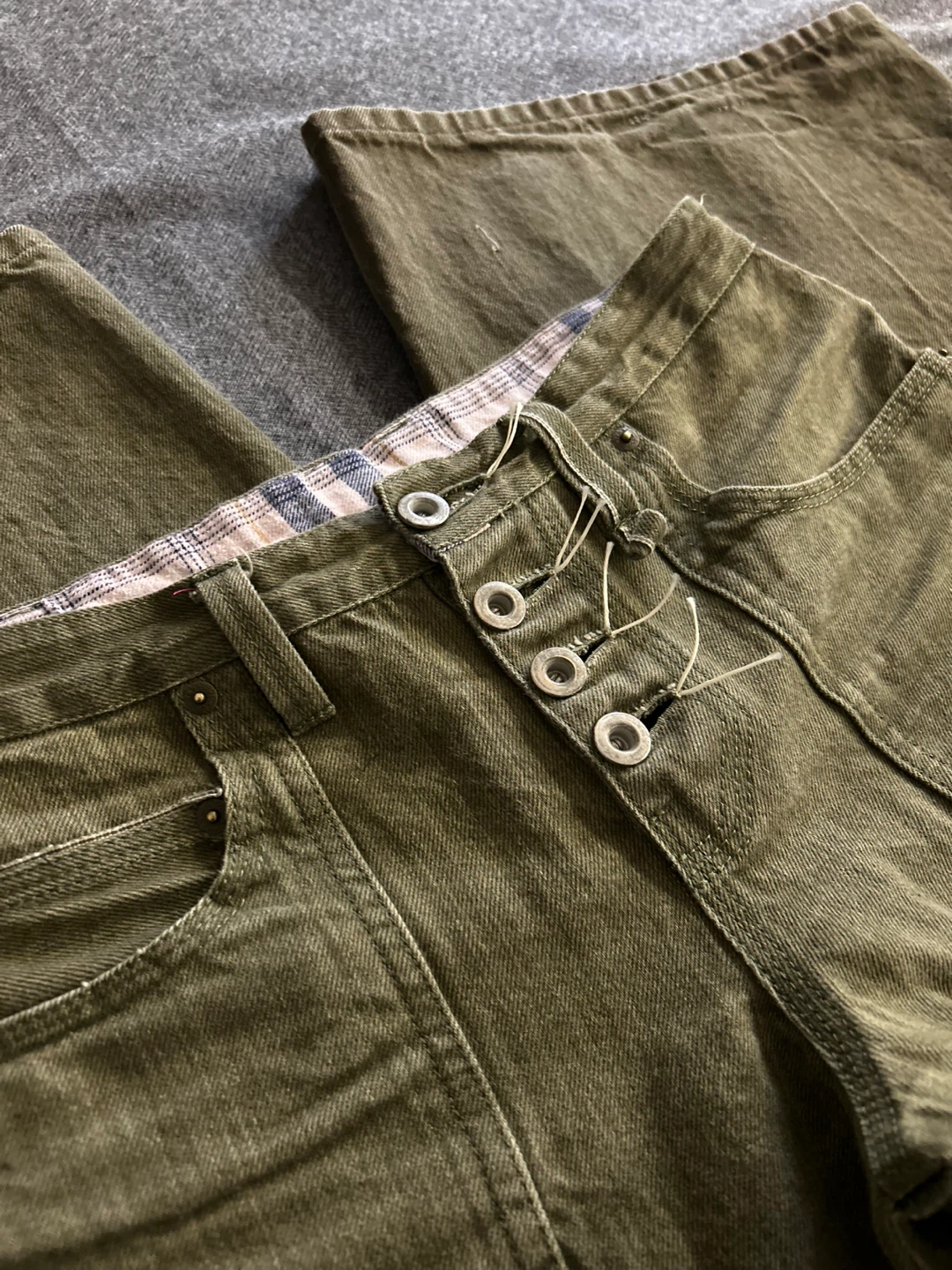 12OZ OLIVE GREEN BAGGY SELVEDGE FATIGUES - photo 4