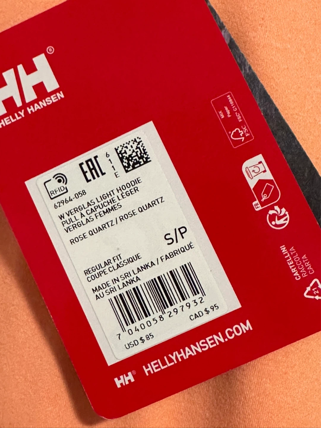 Helly Hansen W Verglas Light Hoodie Rose Quartz S/P - photo 3