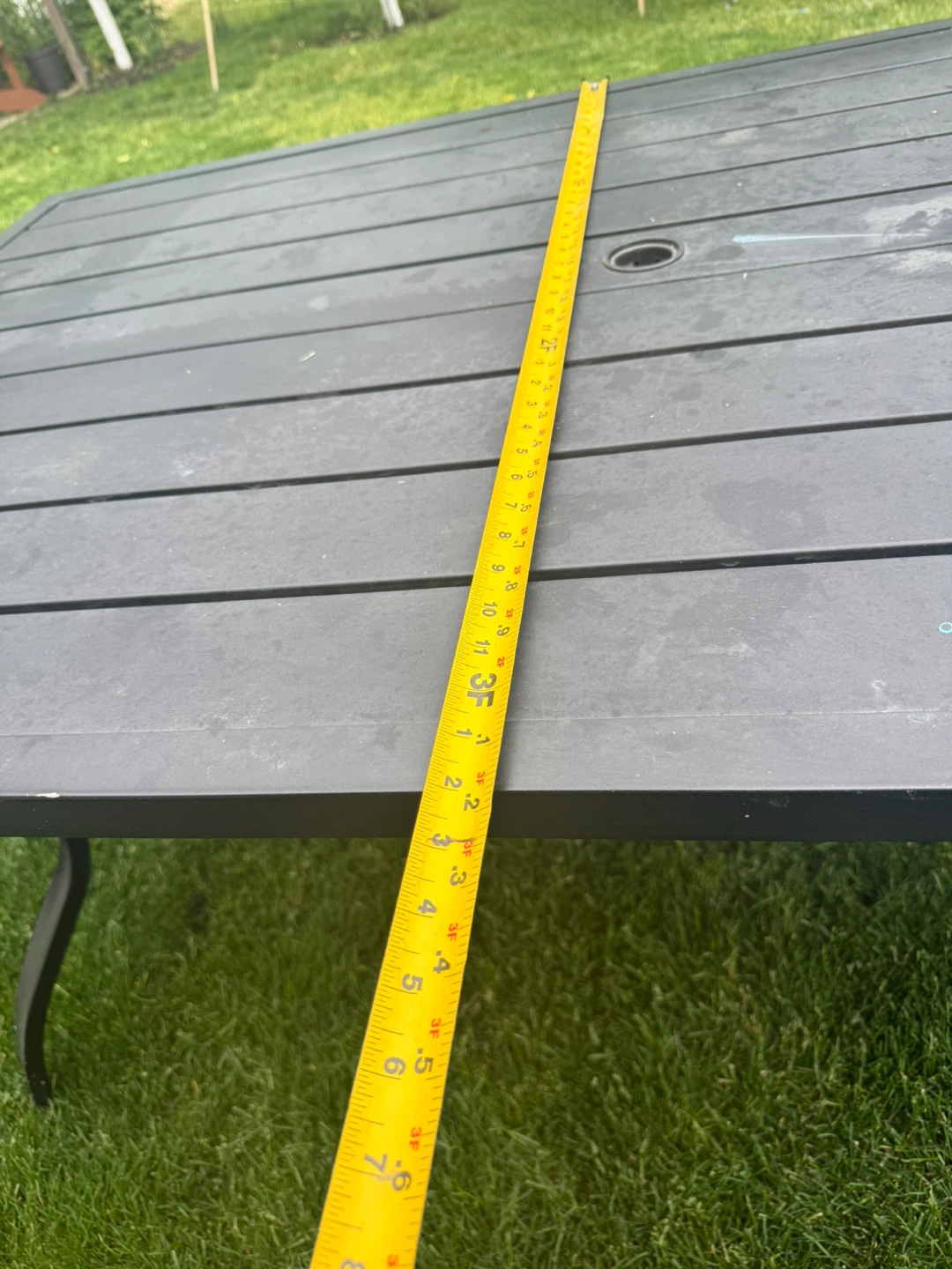 Dark Gray Metal Outdoor Dining Table - photo 2