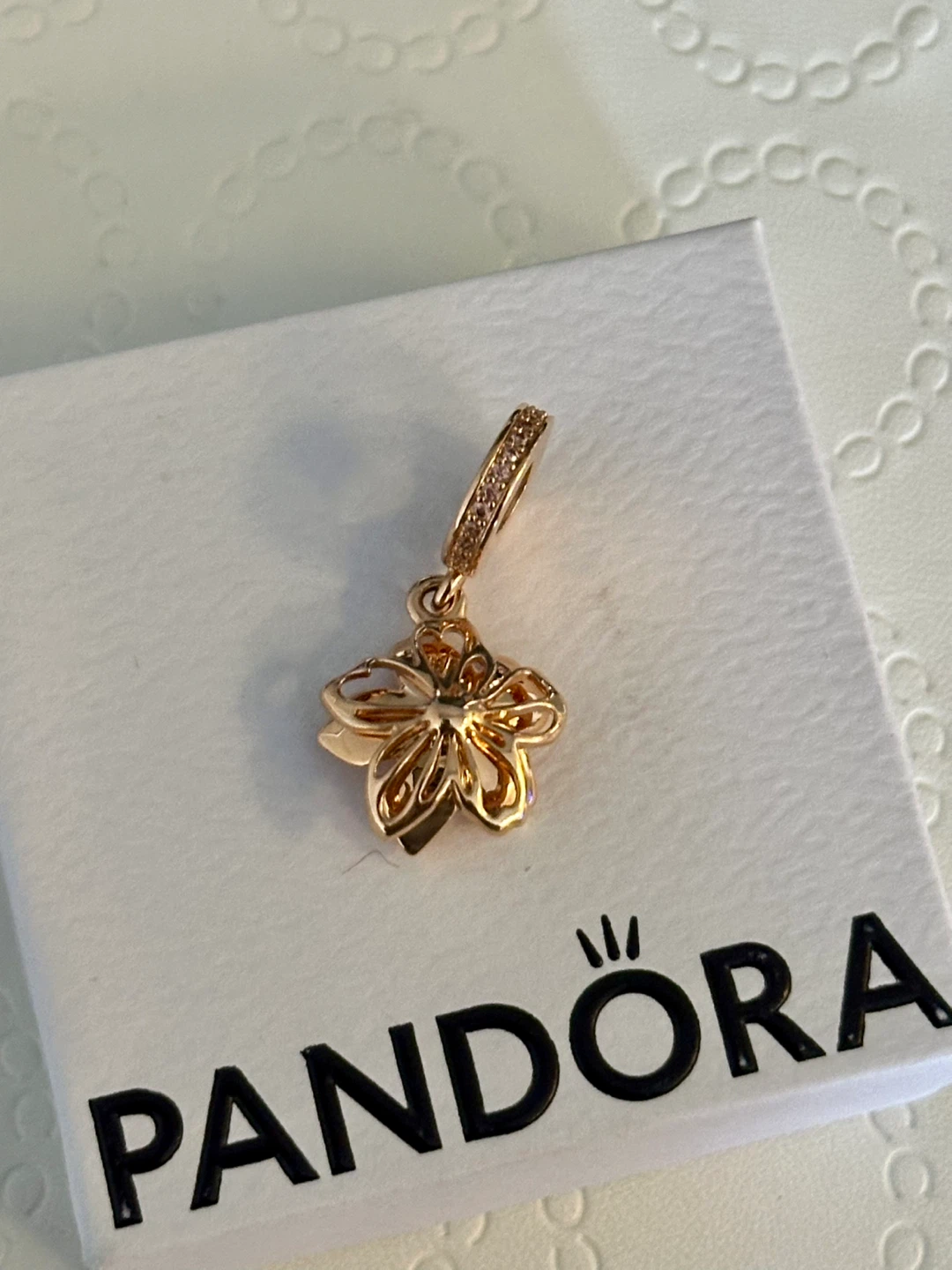 Pandora Cherry Blossom Dangle Charm 14k Rose Gold-Plated - photo 3