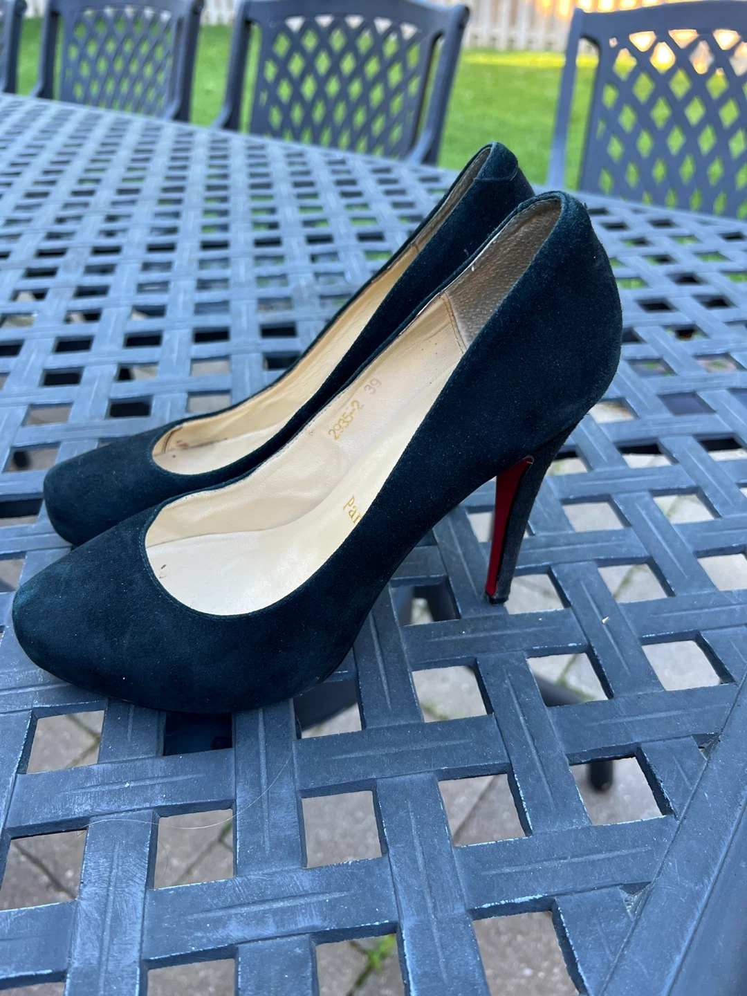 Christian Louboutin Black Suede Heels
