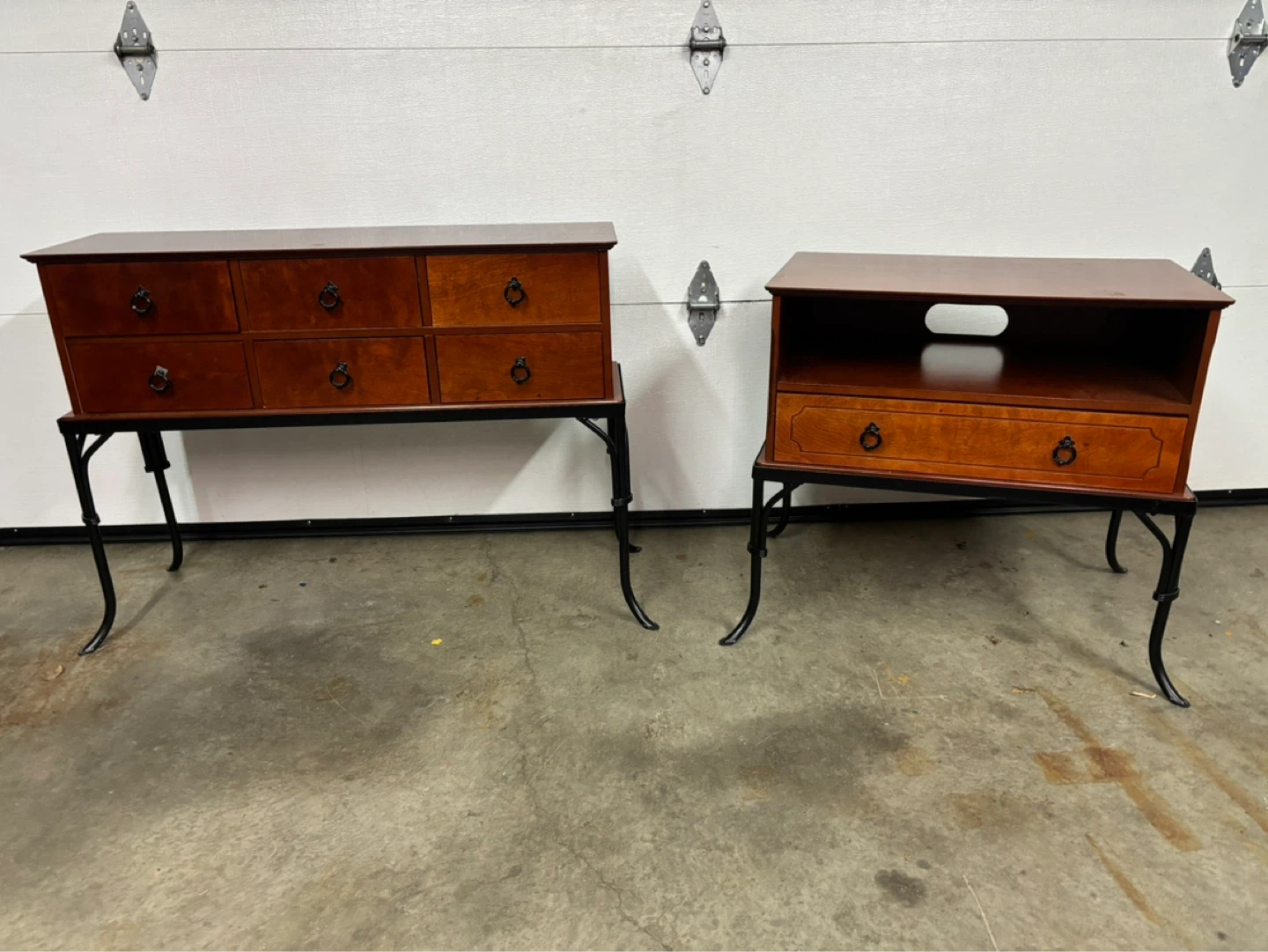 Cherry wood table set