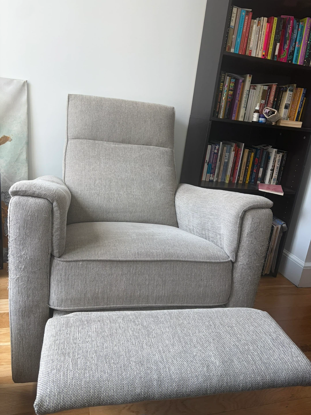 Upholstered Glider Chair with Ottoman - photo 2