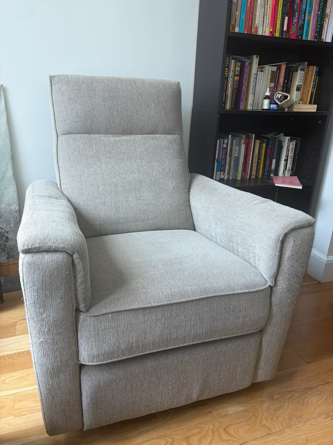 Upholstered Glider Chair with Ottoman