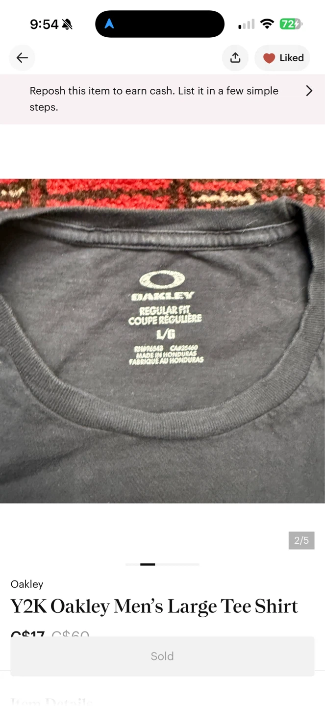 Oakley Y2K Men's Large Black Tee Shirt - photo 2