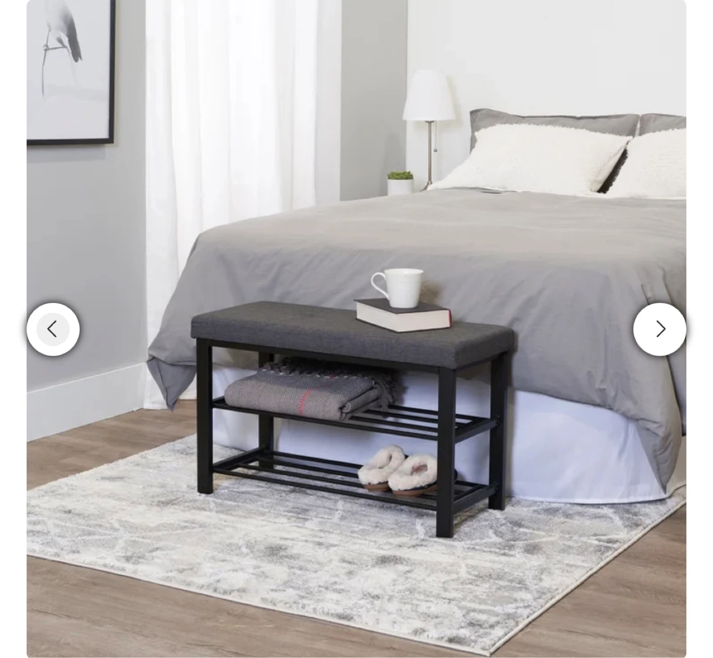 Neatfreak Fabric Upholstered Shoe Storage Bench - photo 4