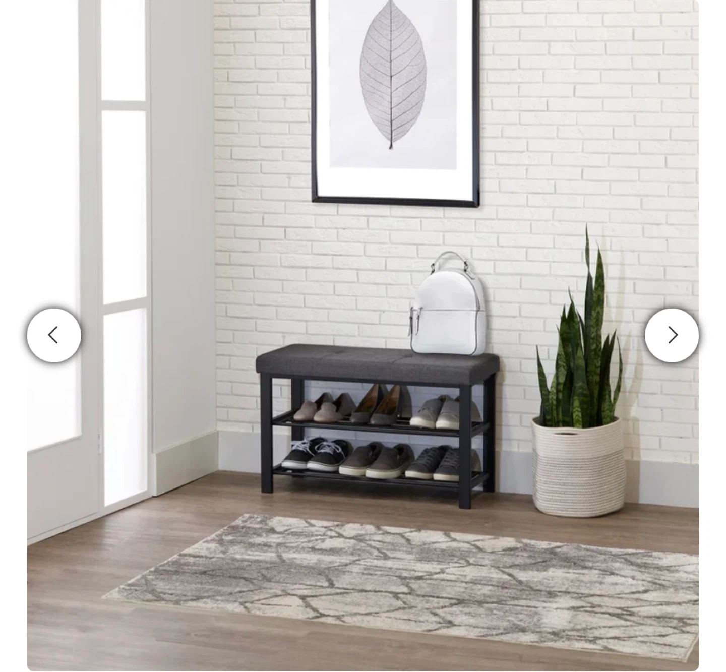 Neatfreak Fabric Upholstered Shoe Storage Bench - photo 3