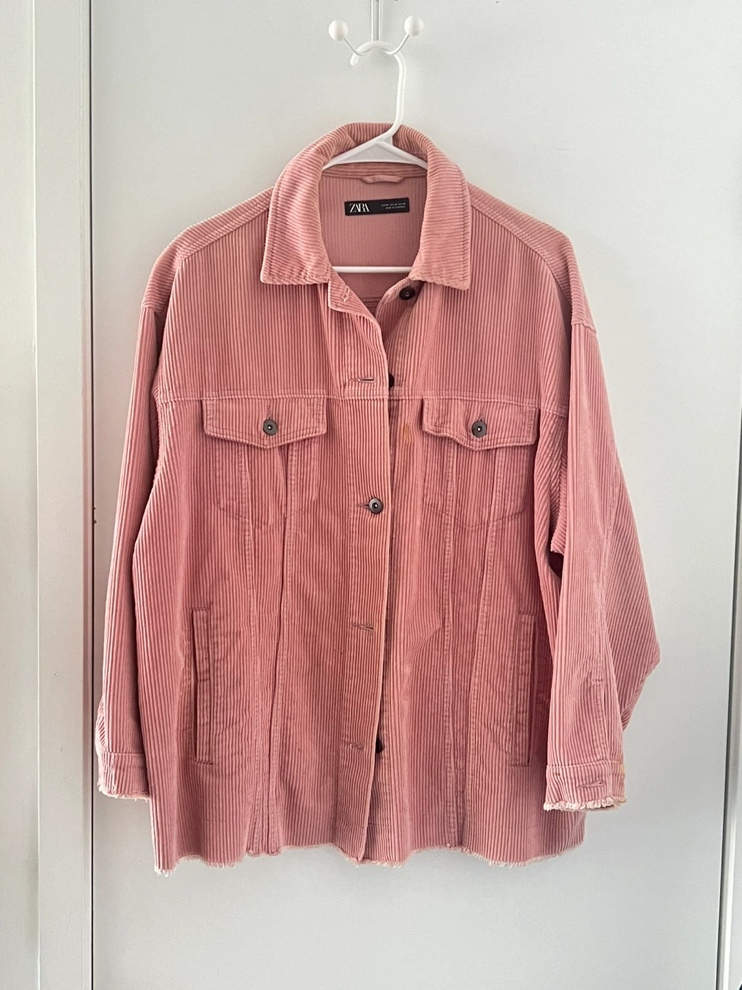 Zara Pink Corduroy Jacket - Size Medium - photo 2