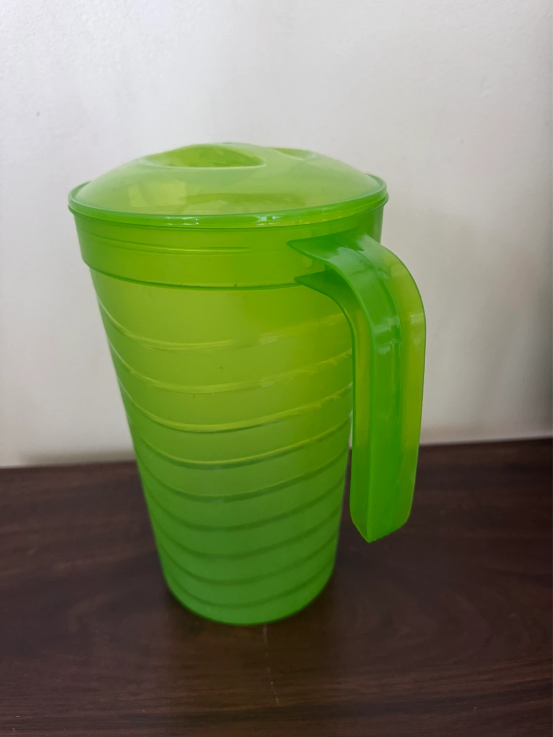 Green Plastic Pitcher with Lid