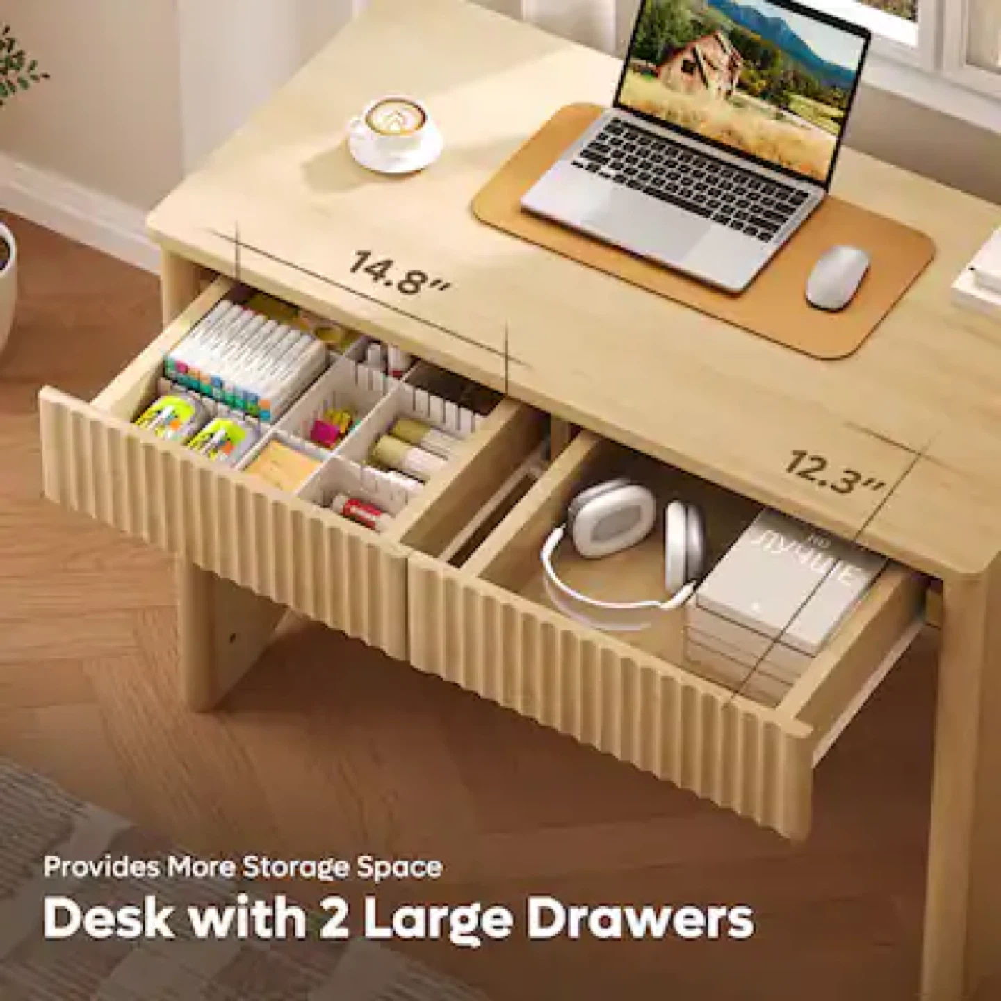 Bestier Compact Office Desk with 2 Drawers - photo 5