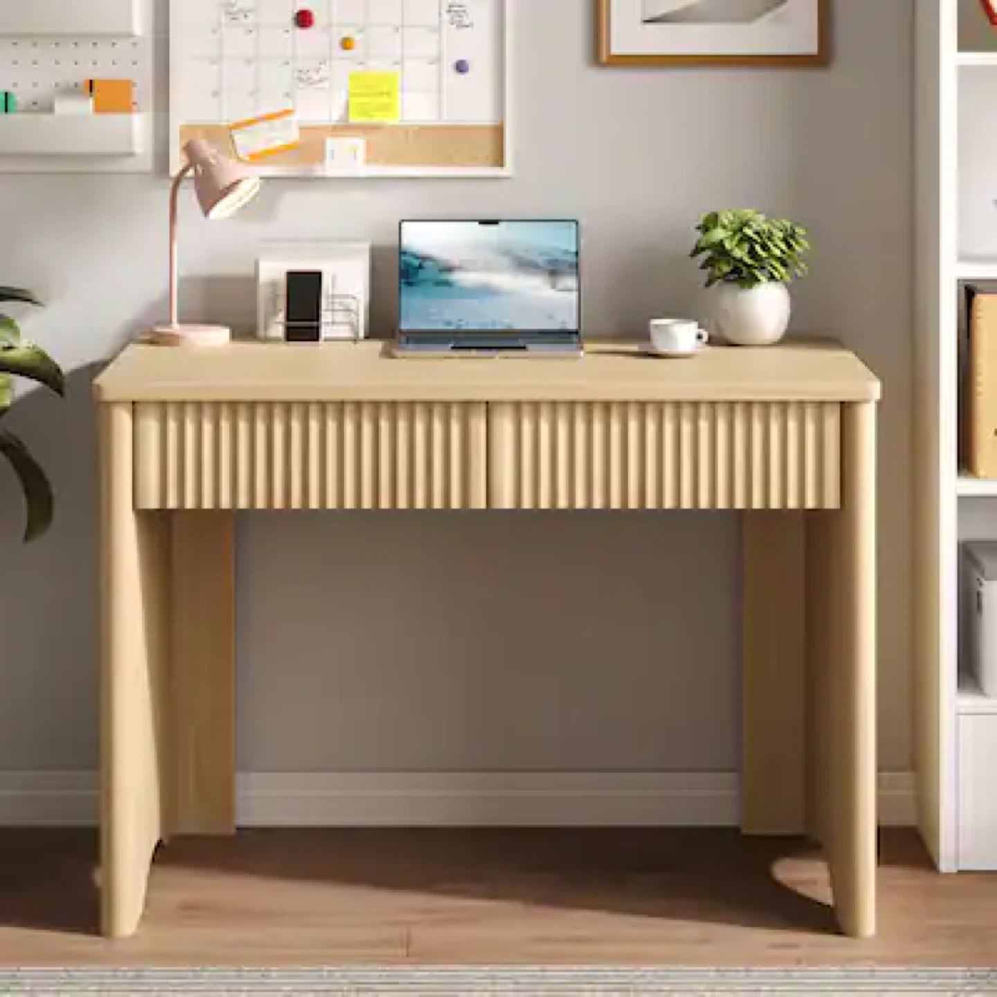 Bestier Compact Office Desk with 2 Drawers