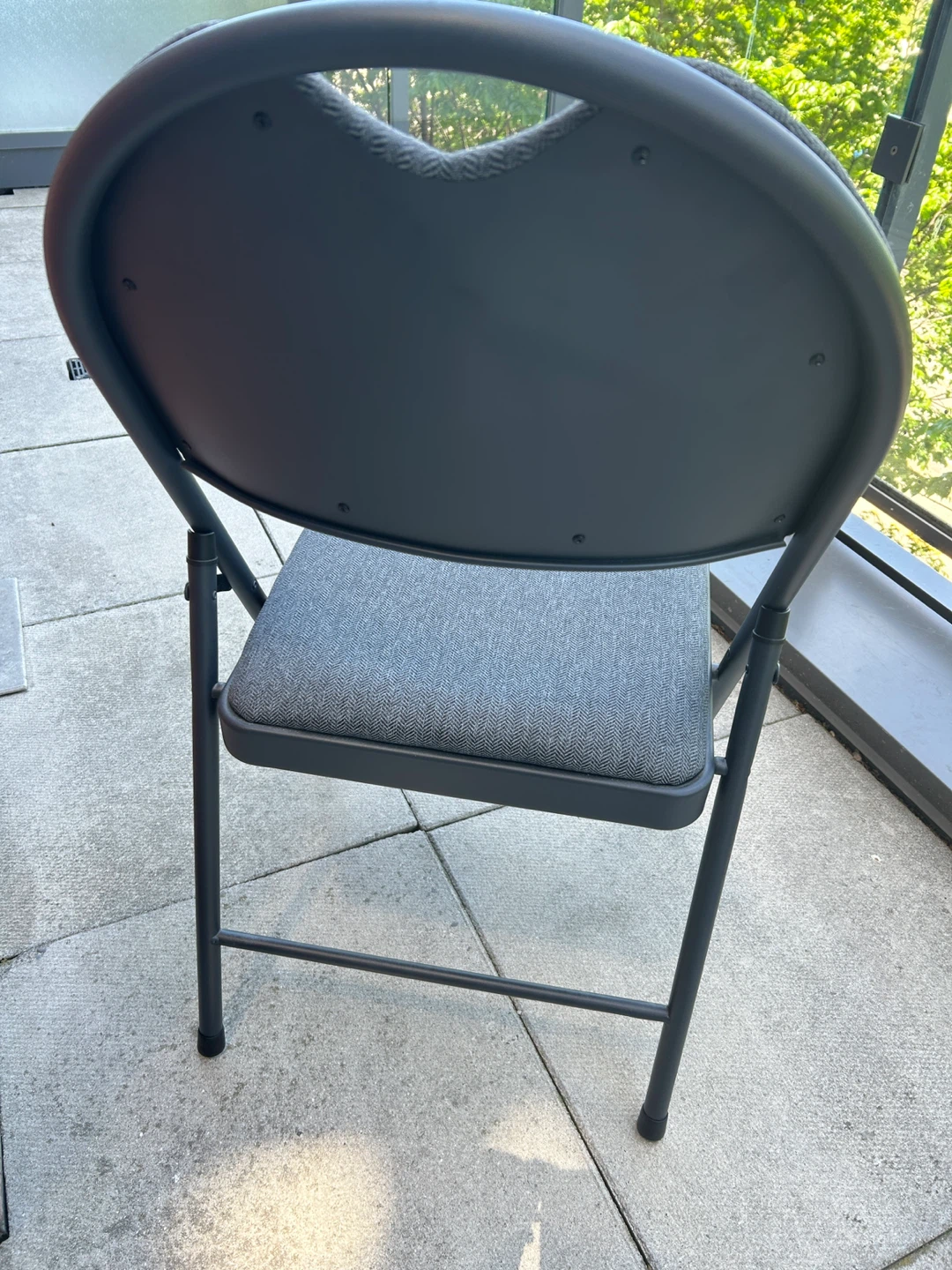 Black Folding Chair with Padded Seat and Back - photo 3