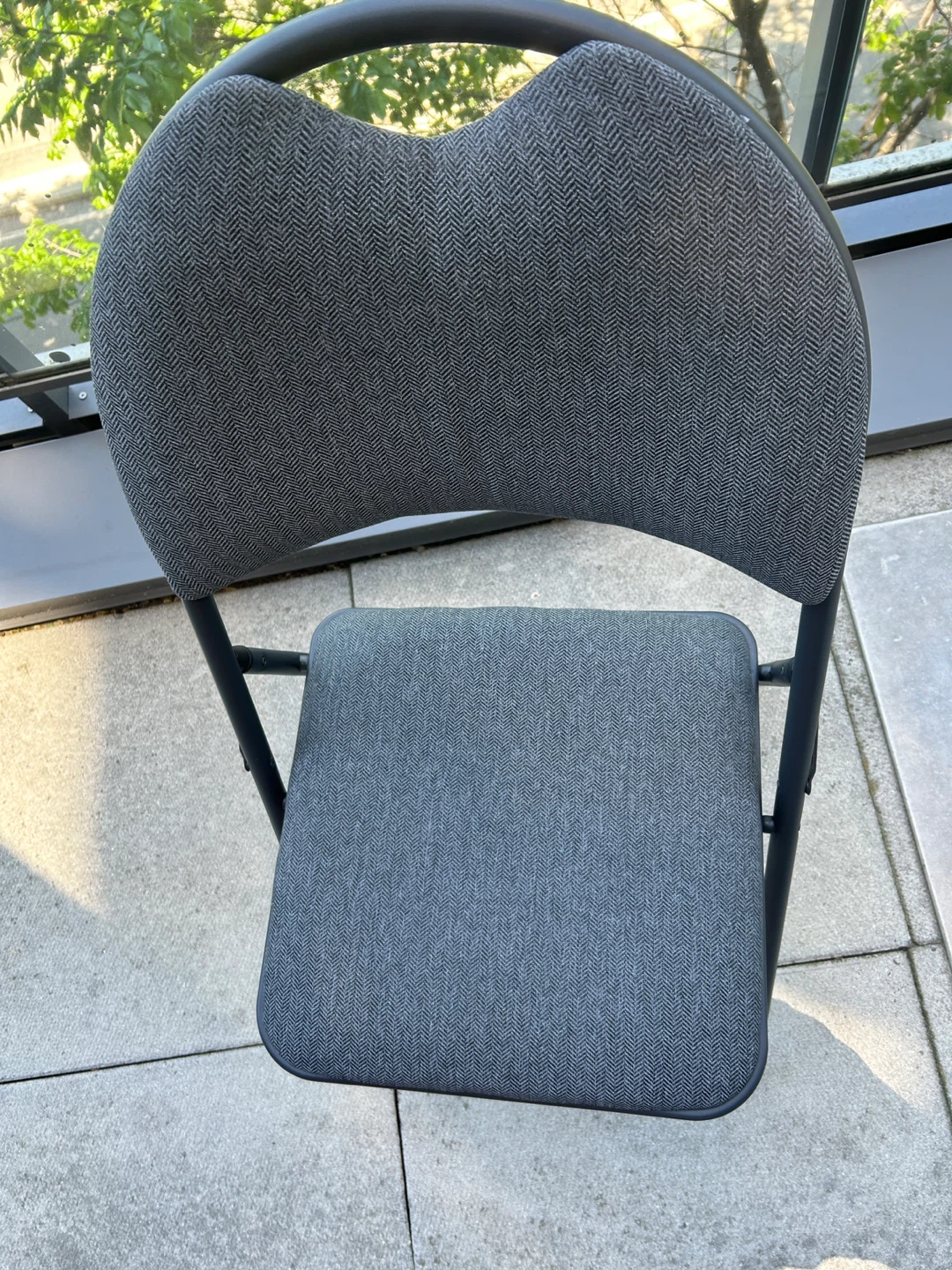 Black Folding Chair with Padded Seat and Back - photo 2