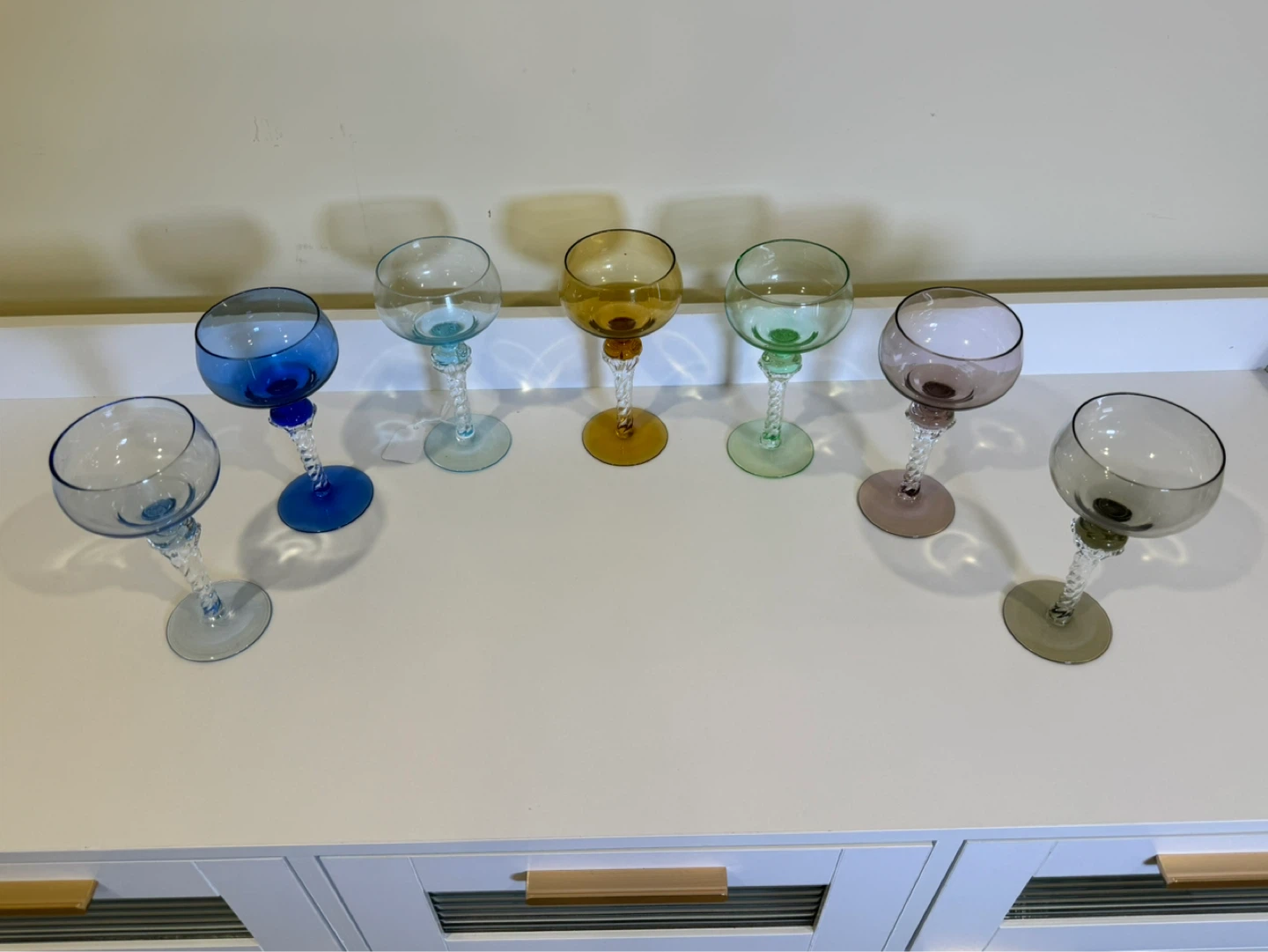Set of 7 Empoli Crystal Cordial Apertif/Shot Glasses - photo 2