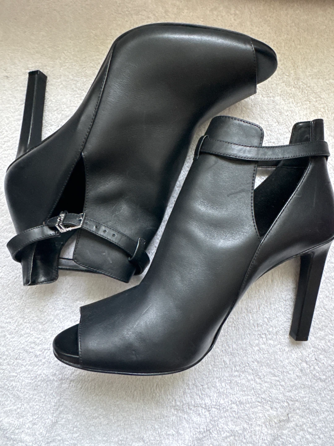 Michael Kors Black Peep-Toe Ankle Booties Heels - photo 3