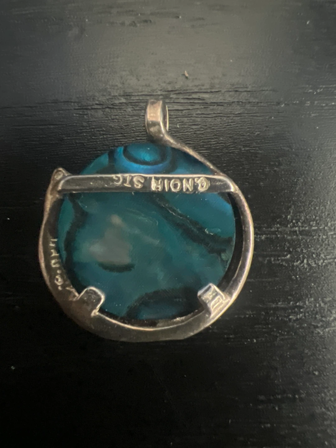 Sterling Silver Cat Pendant with Green Stone - photo 2