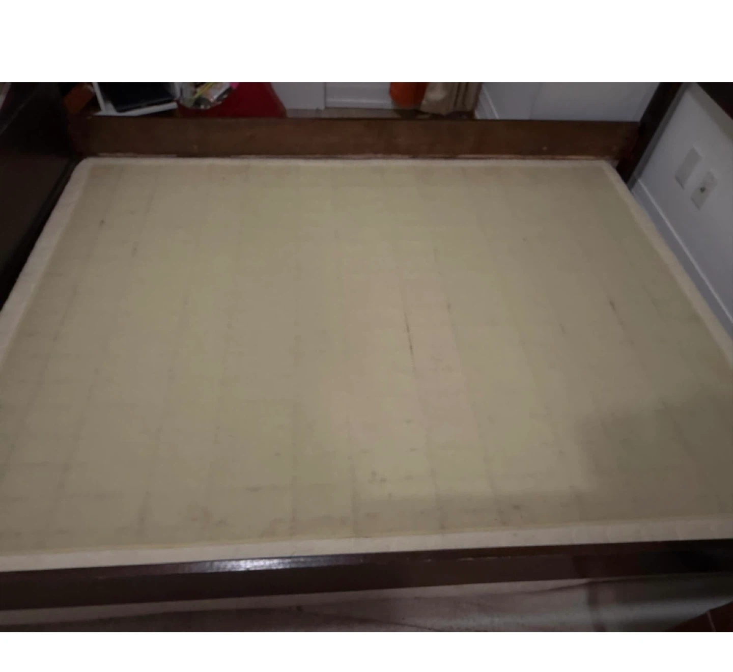 Wooden & letter  Queen bed with black leather mattress box - photo 2