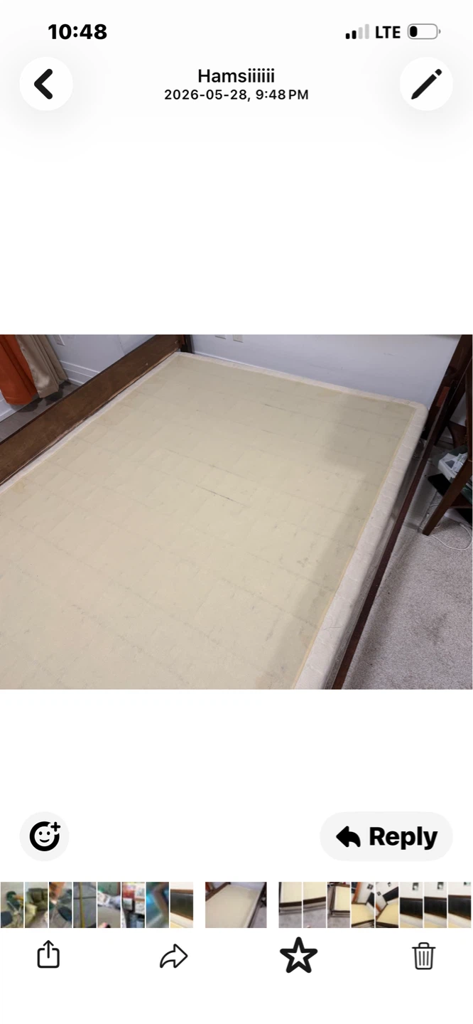 Wooden & letter  Queen bed with black leather mattress box - photo 4
