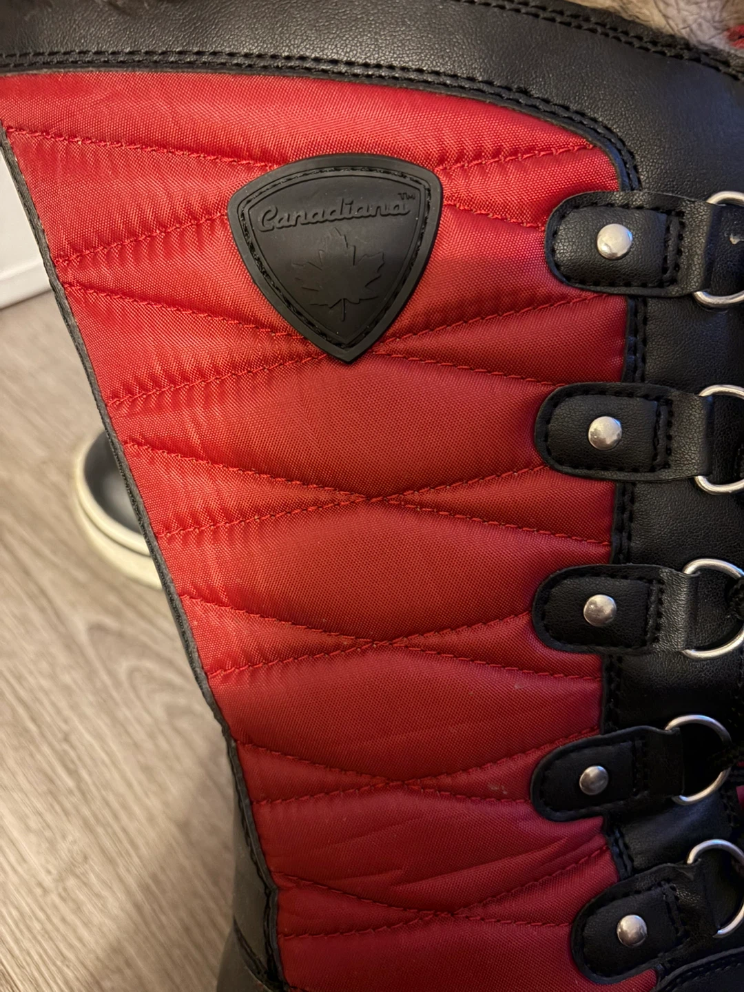 Canadiana Red & Black Quilted Snow Boots - photo 2