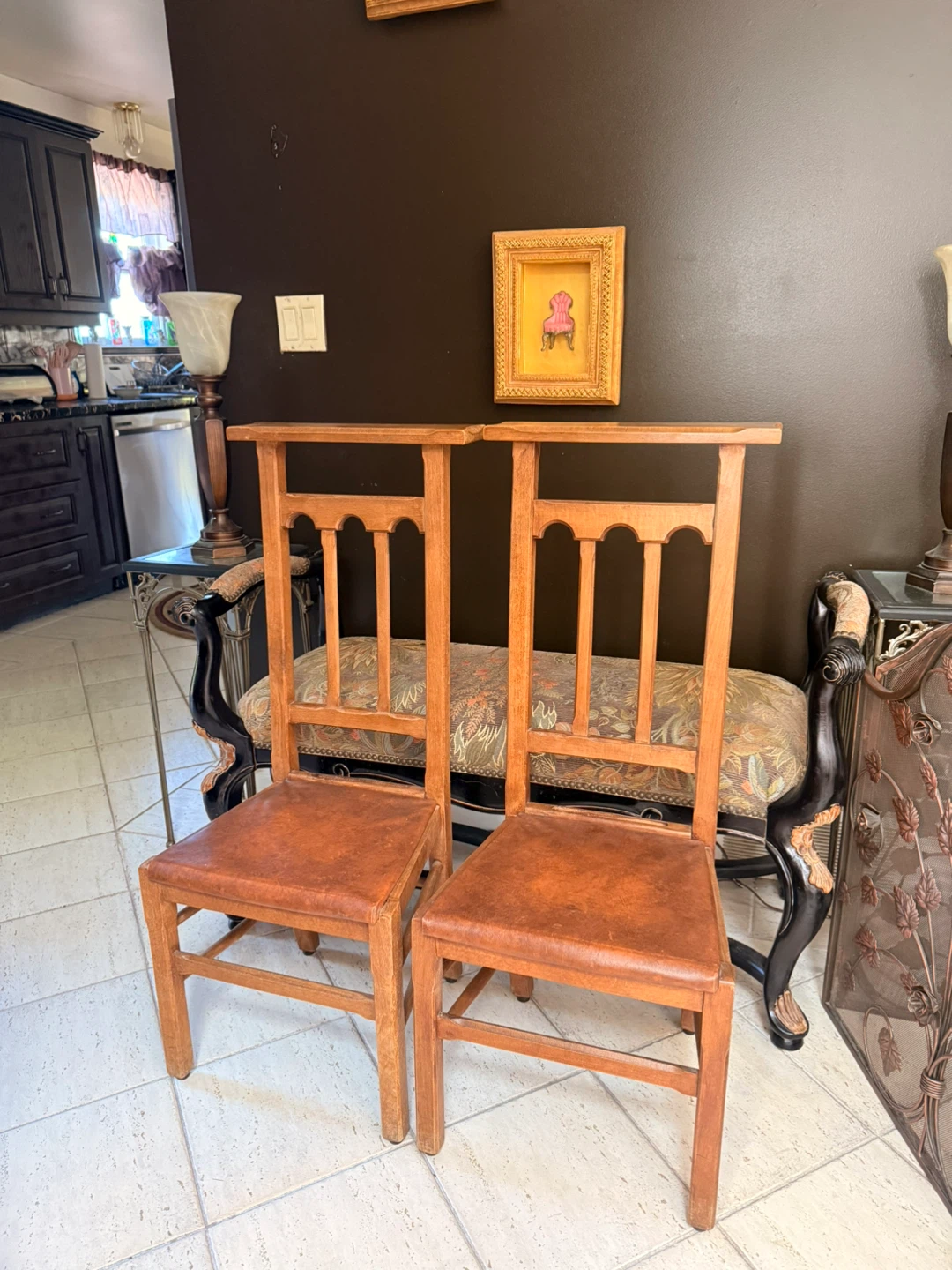Pair of antique french praying chairs
