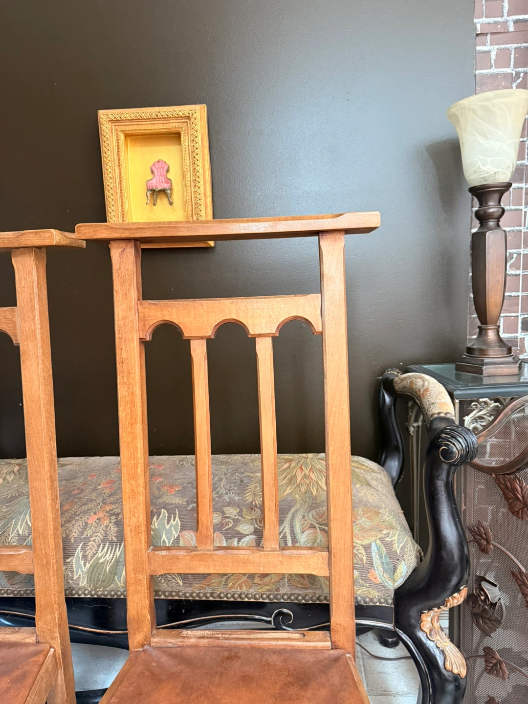 Pair of antique french praying chairs - photo 2