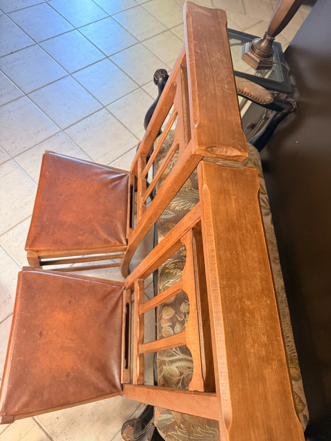 Pair of antique french praying chairs - photo 4
