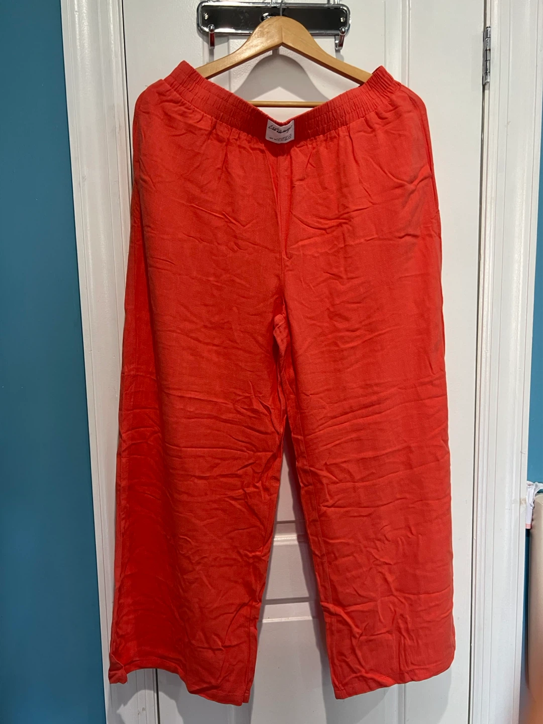 Coral Linen Blend Set - Top & Wide Leg Pants - photo 2