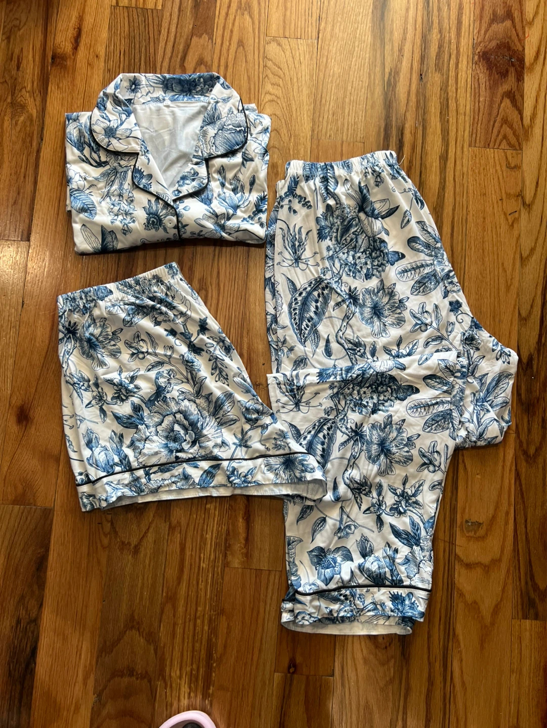 Pajama Set - Blue Floral Print