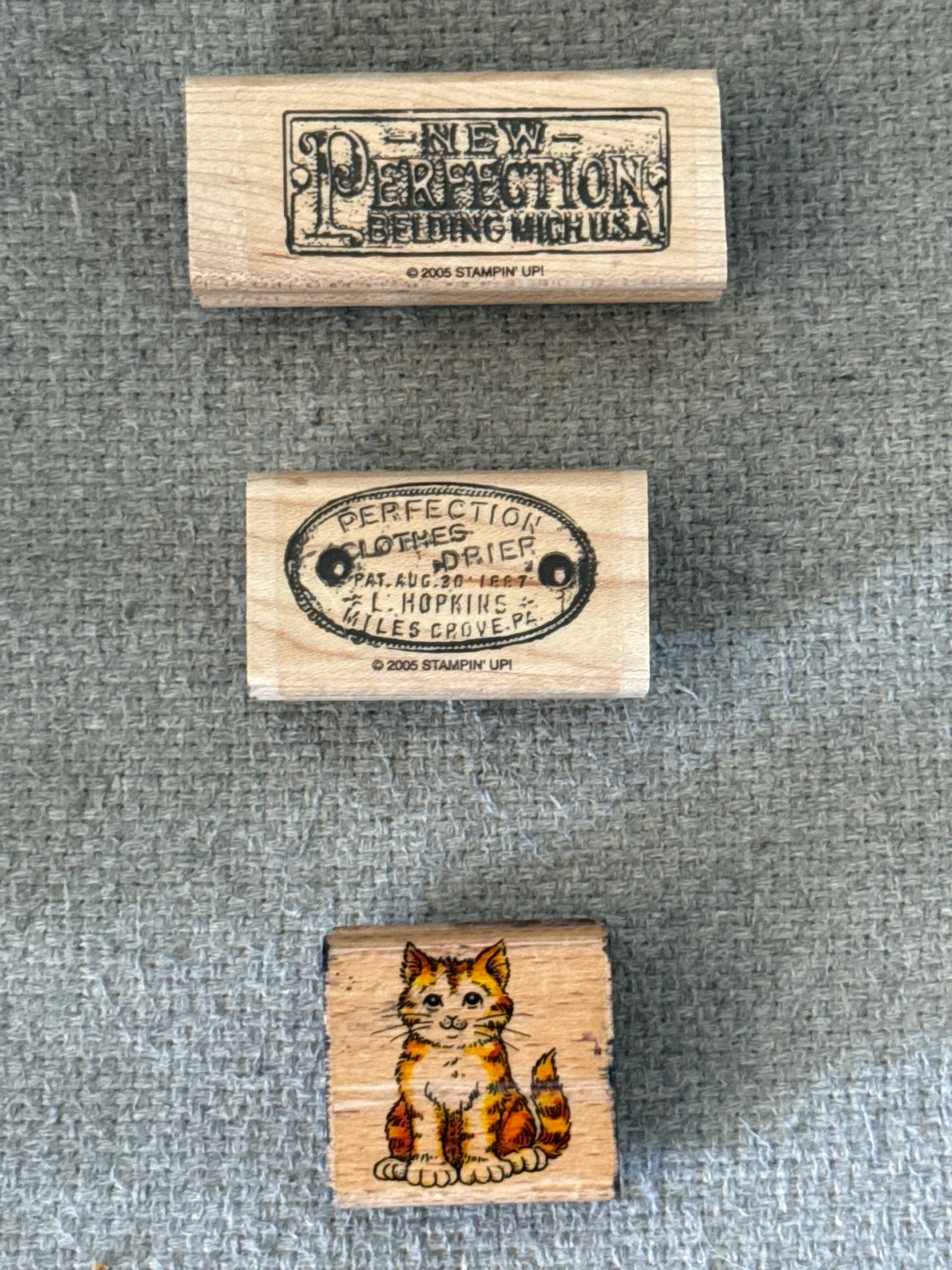Three rubber stamps Stampin Up and Stampcraft