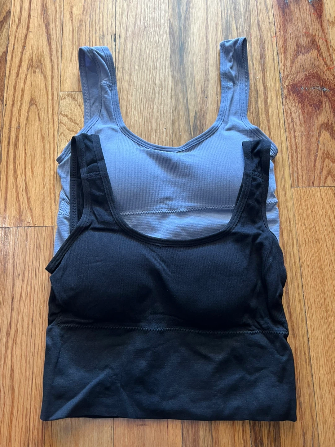 2 Pack Seamless Sports Bras Black & Blue