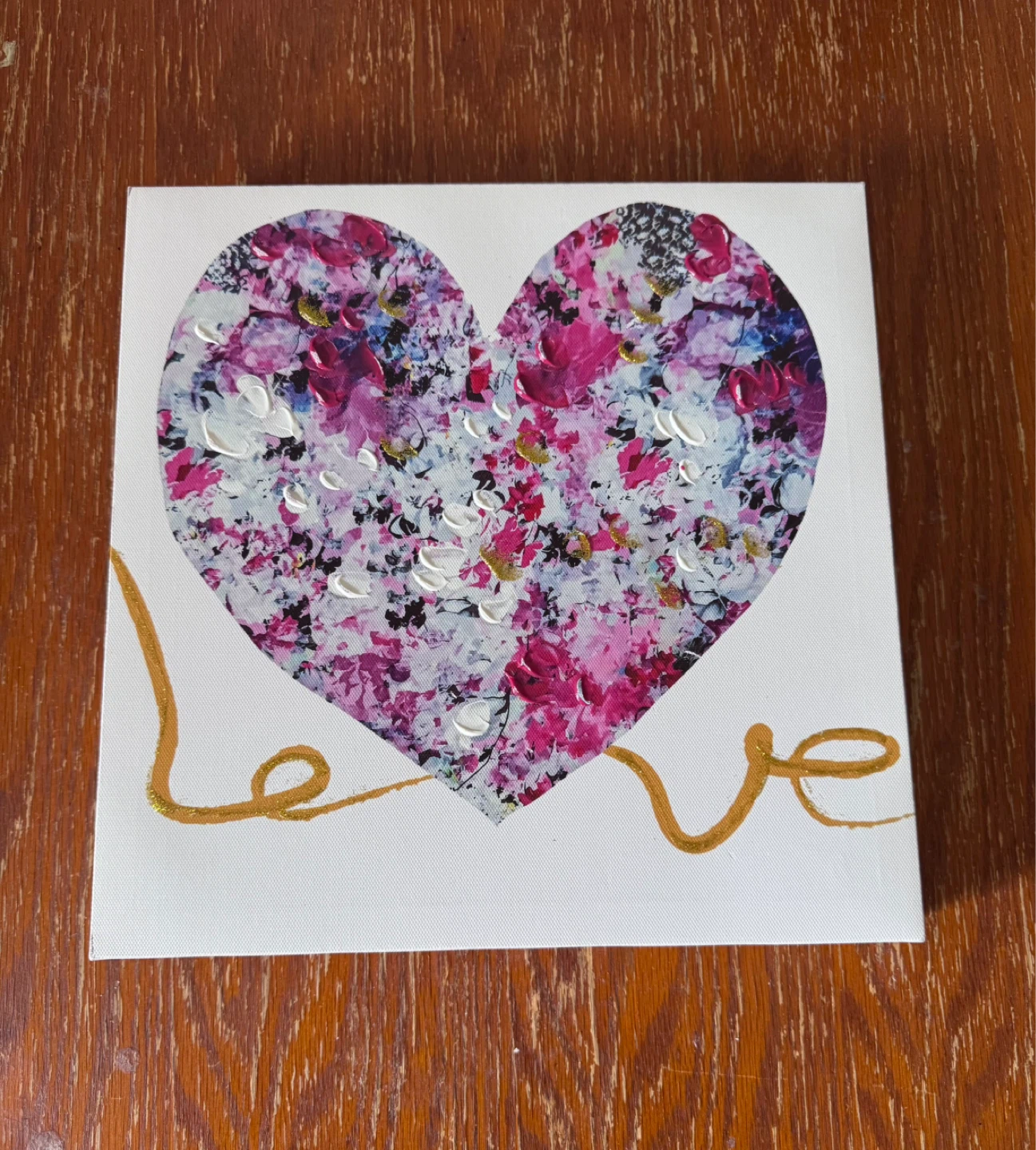 Floral Heart Love Canvas Art - photo 2