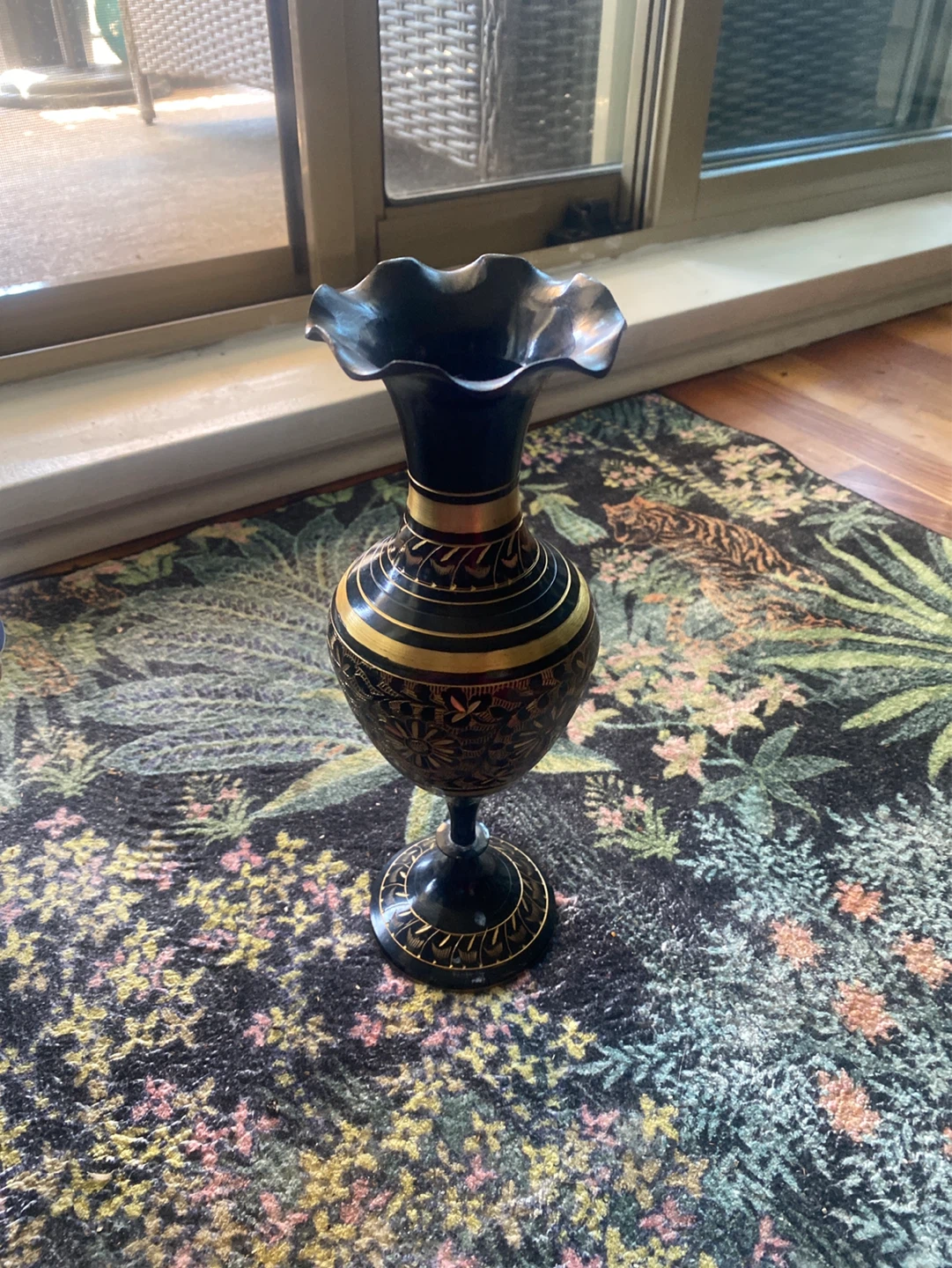 Decorative Black and Gold Vase