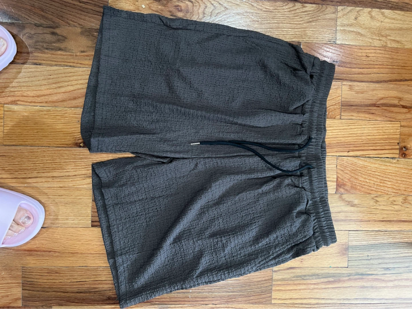 Men's Textured T-Shirt and Shorts Set - Charcoal Grey - photo 3