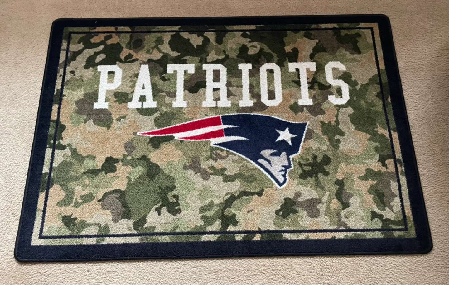 New England Patriots Camo Logo Area Rug
