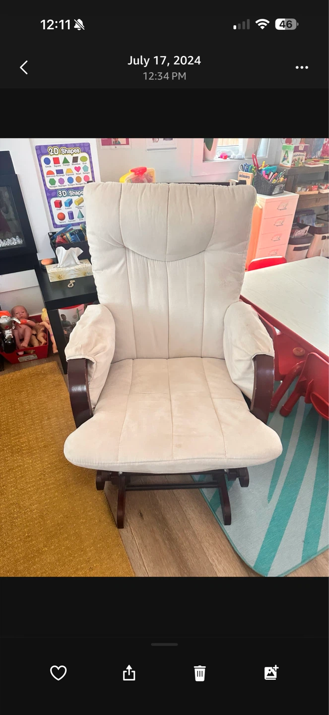 Cream Glider Rocking Chair with foot rest - photo 2