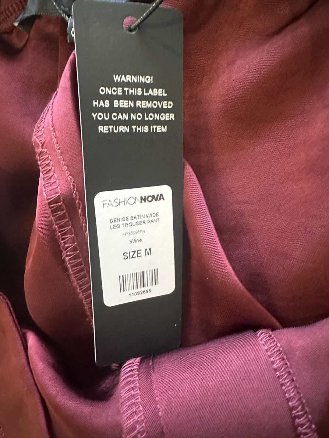 New Fashion Nova Satin Wide Leg Trouser Pants - Size M - photo 3