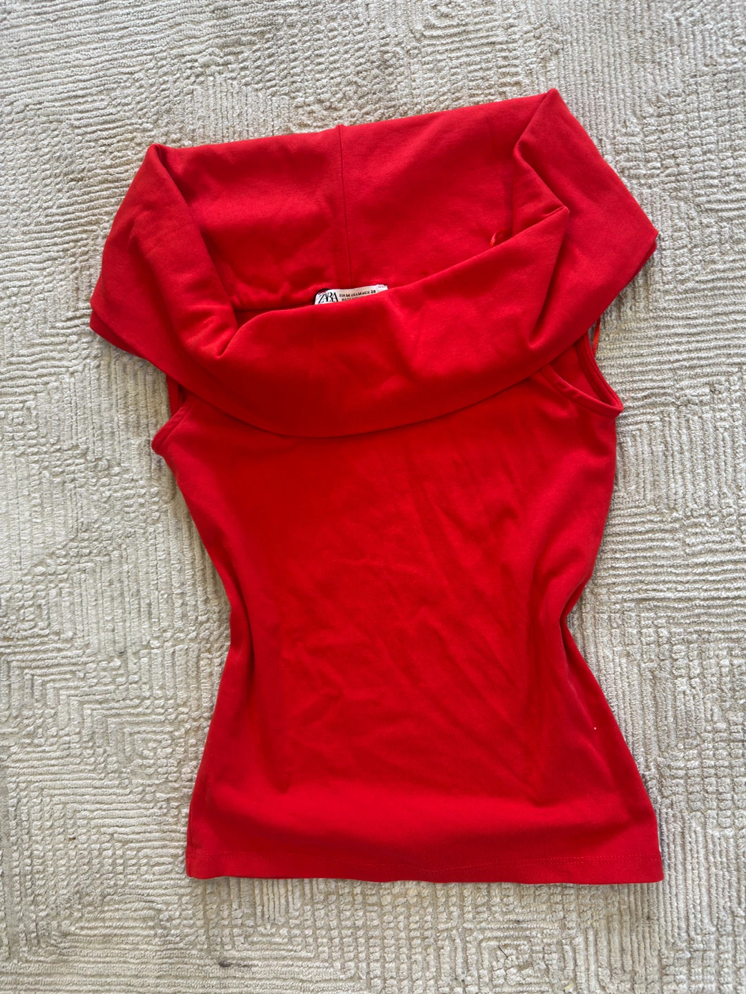 Zara Red Cowl Neck Sleeveless Top - photo 2