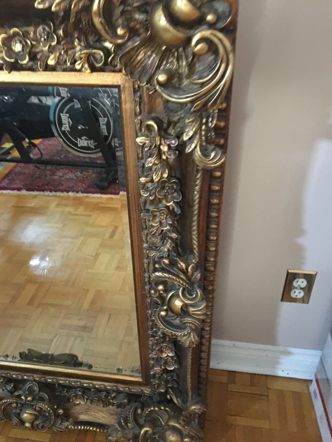 Ornate Gold and Wood Framed Mirror - photo 3