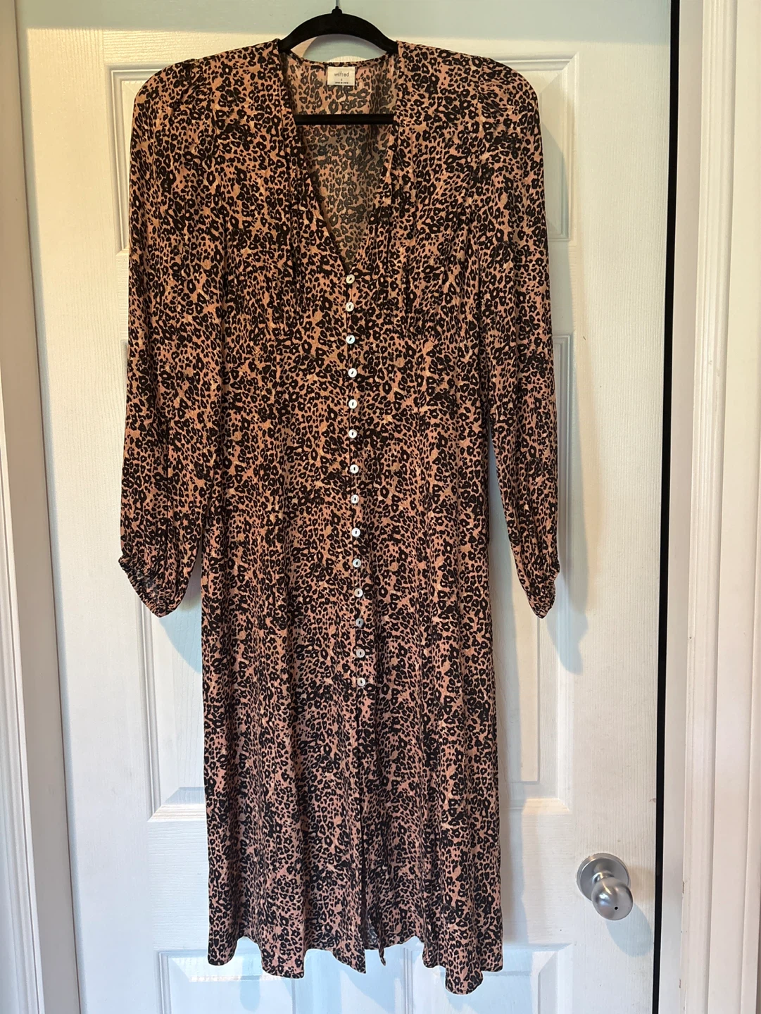 Wilfred Leopard Print Button-Up Midi Dress