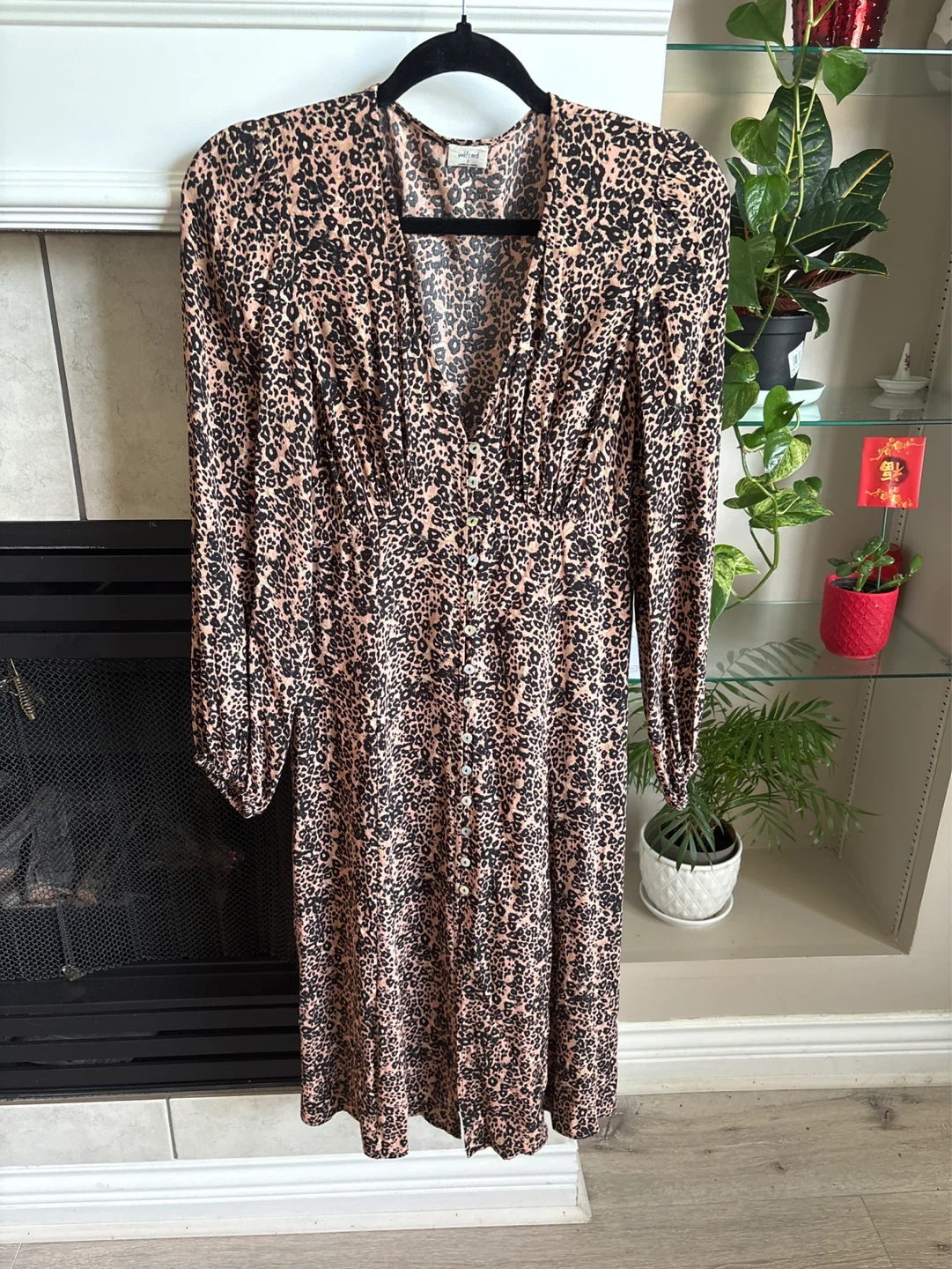 Wilfred Leopard Print Button-Up Midi Dress - photo 5