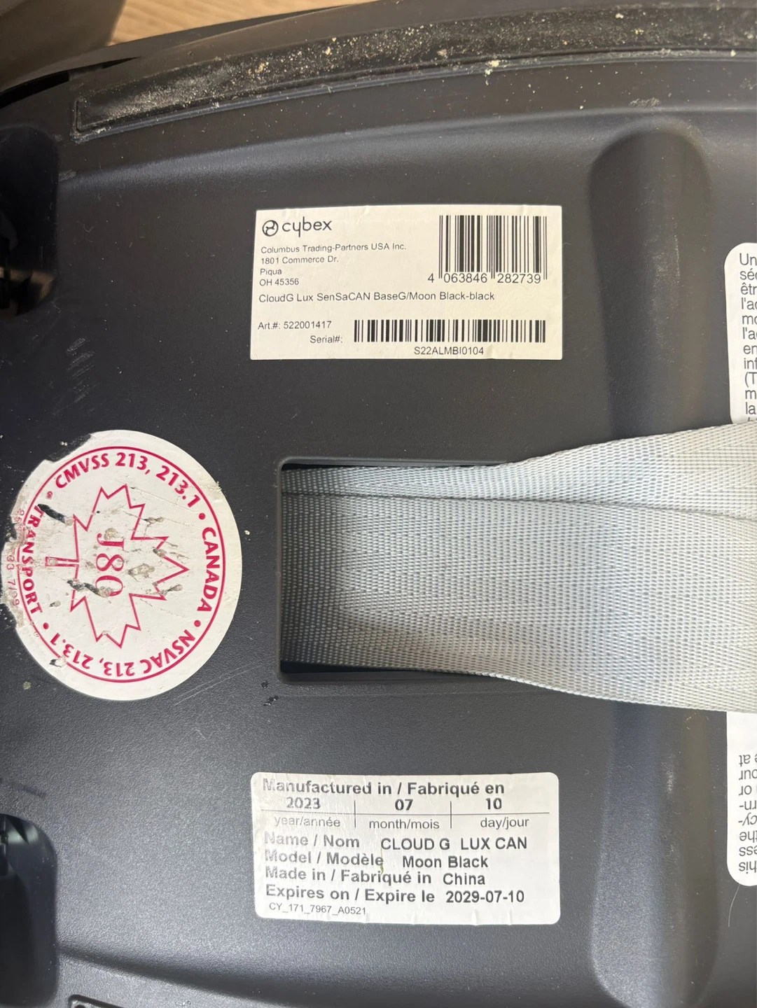 Cybex Cloud G Lux CAN infant car seat base - Moon Black - photo 3