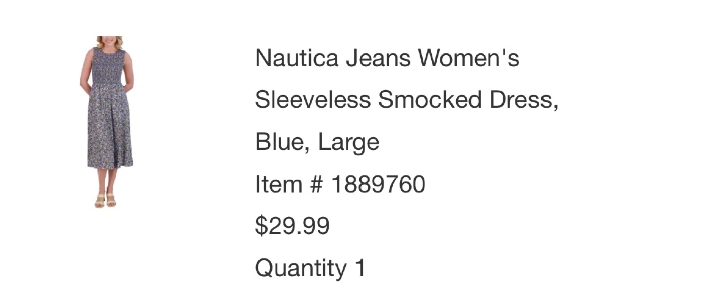 Nautica Jeans Women's Blue Floral Smocked Dress - Large - photo 2
