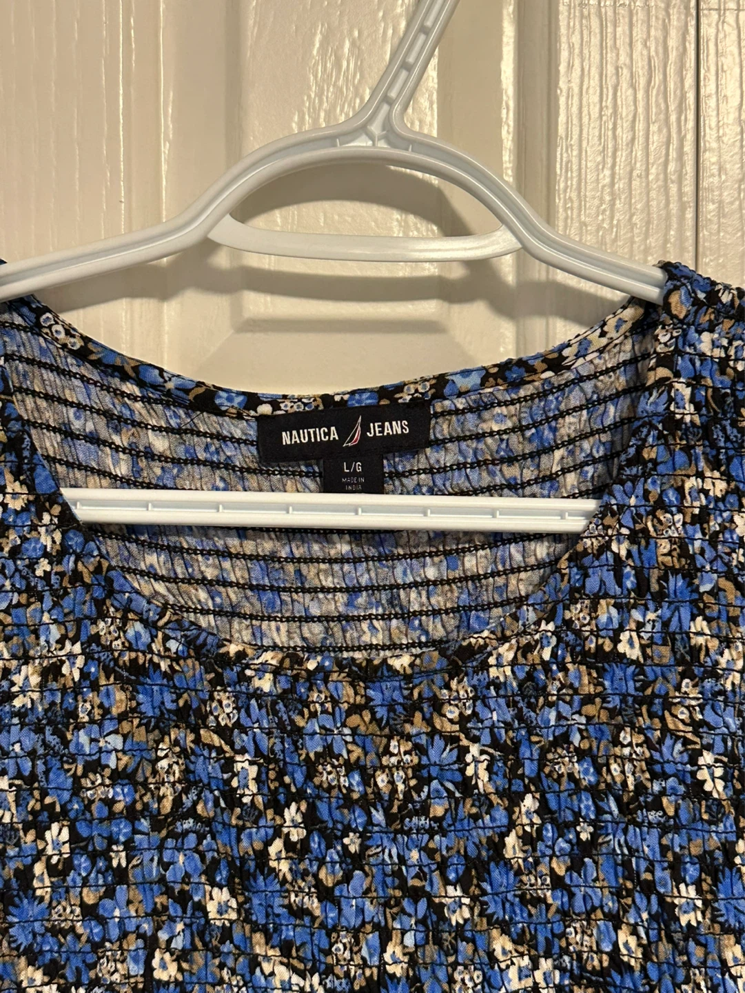 Nautica Jeans Women's Blue Floral Smocked Dress - Large - photo 3
