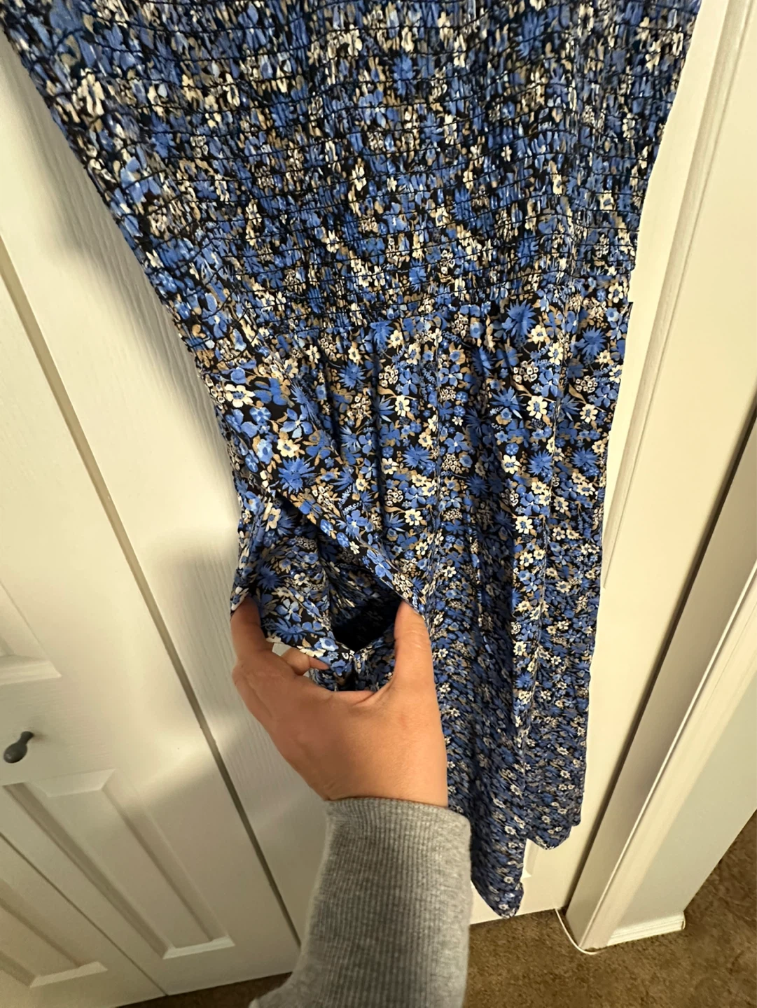 Nautica Jeans Women's Blue Floral Smocked Dress - Large - photo 4