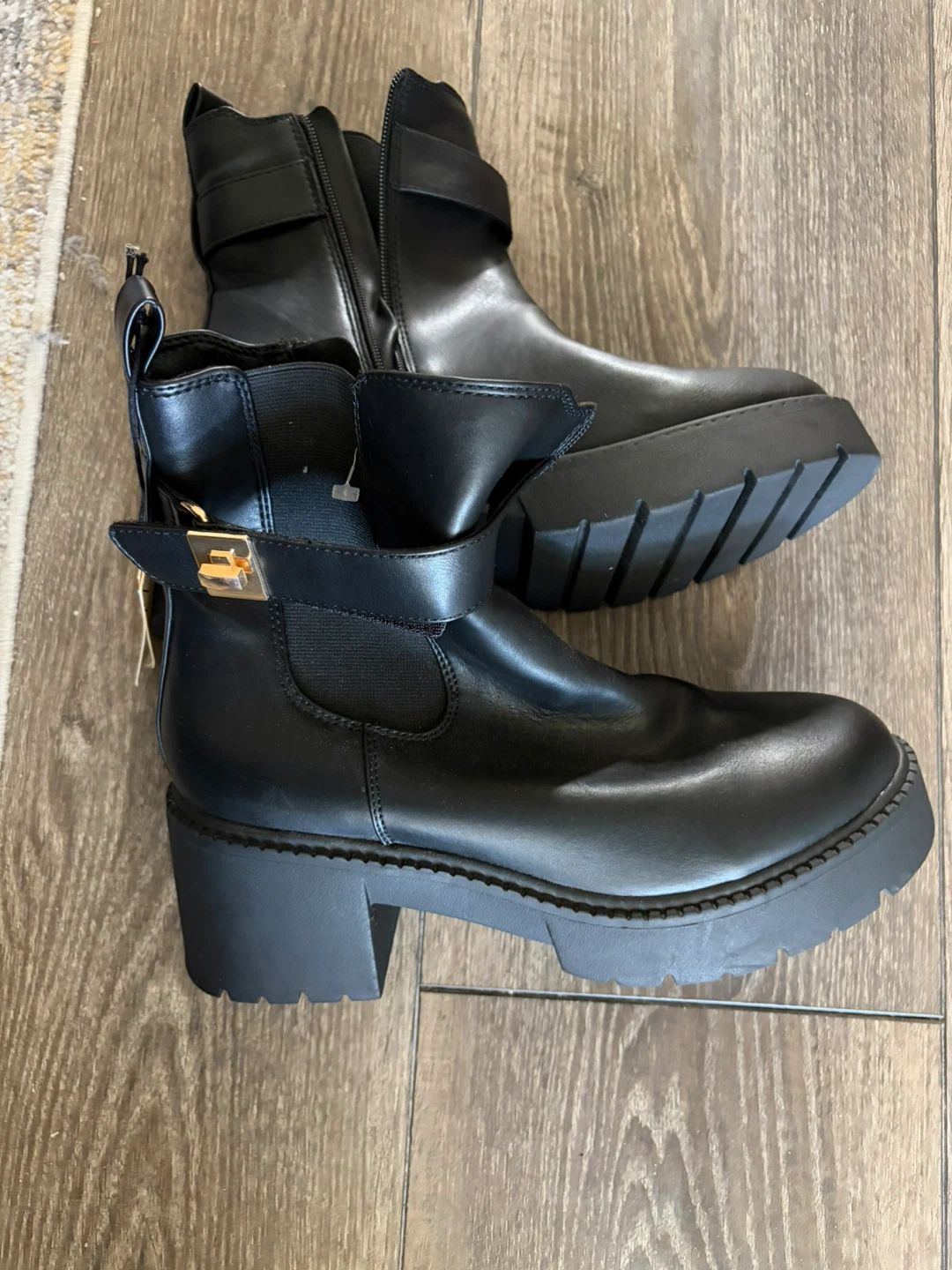 Madden NYC Black Lug Sole Boots