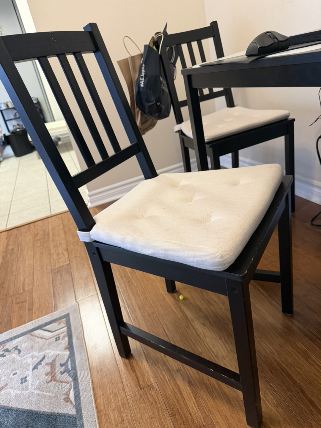 Black Dining Table Set with Four Chairs - photo 2