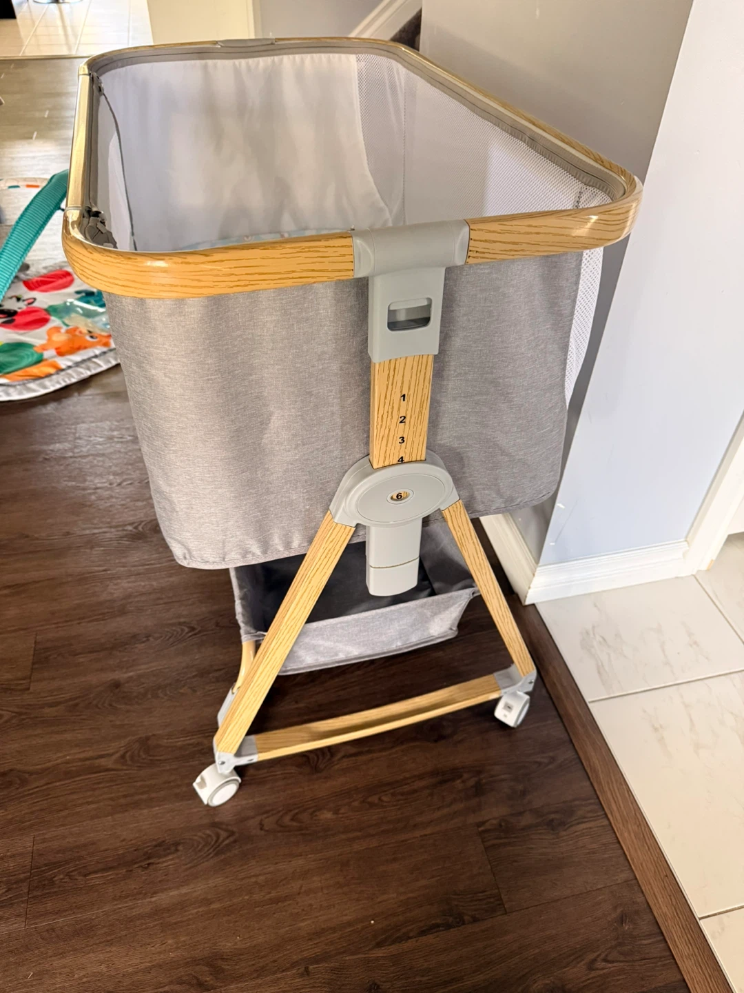 Grey Bassinet with Wood Accents - photo 5