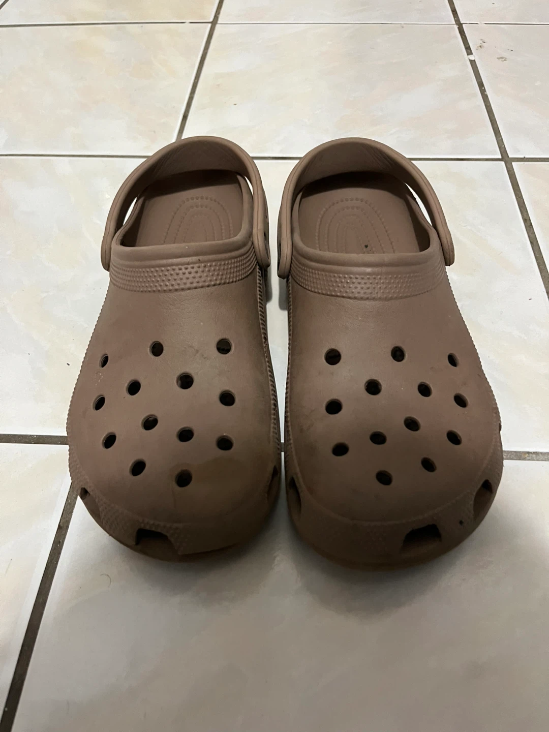 Brown crocs
