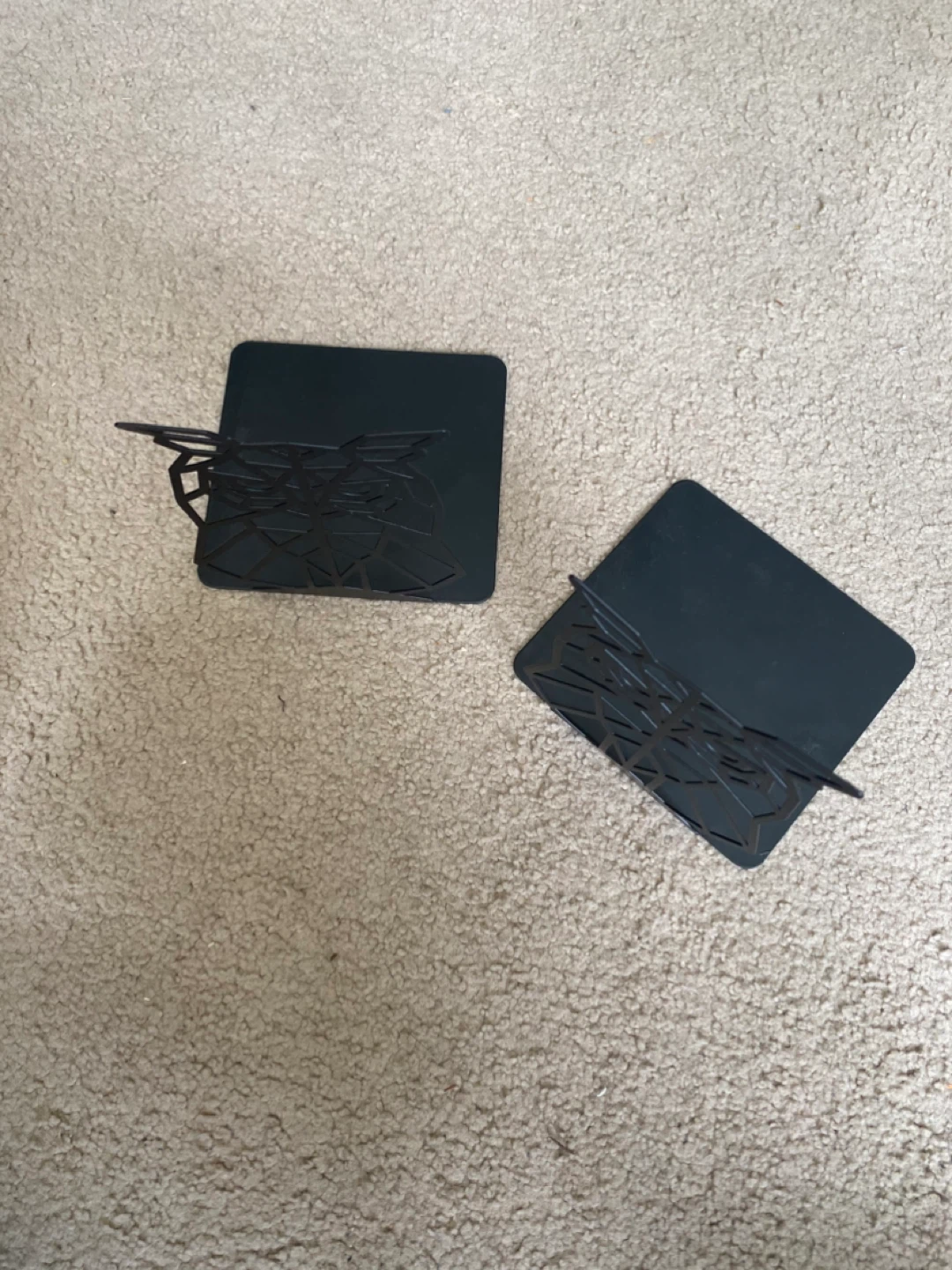 Set of 2 Black Geometric Owl Bookends - photo 3