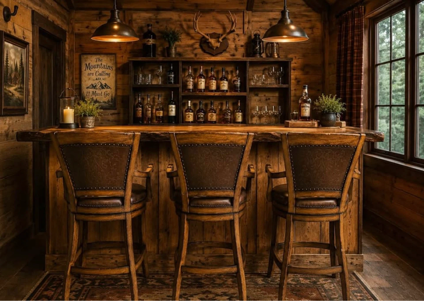 Luxurious Artista Tuscan Style Leather Swivel Bar Stools (Three) - photo 3